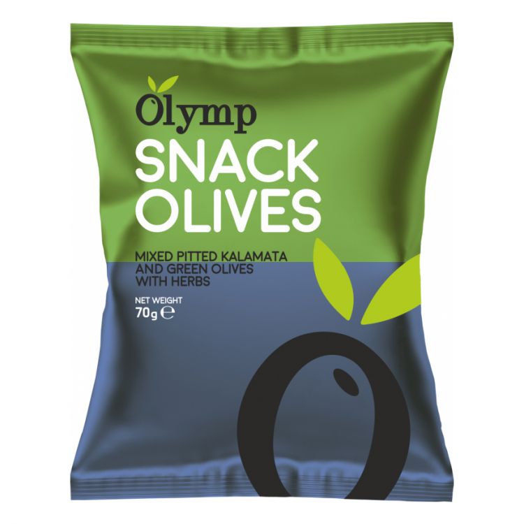 Olymp Mix Kalamata tmavé a zelené olivy bylinky 70g