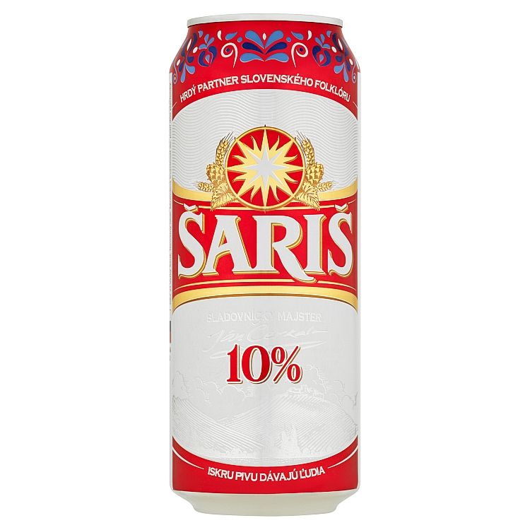 Šariš 10% pivo výčapné svetlé 500 ml