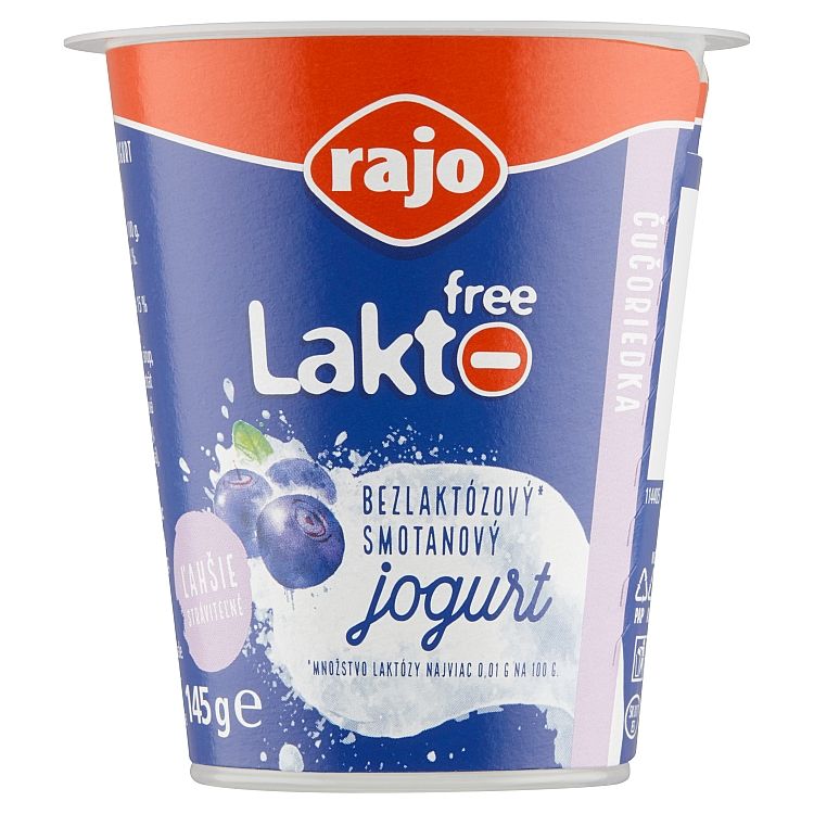 Rajo Lakto Free jogurt Čučoriedka 145 g