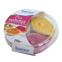 Taverna Hummus Trio cícerový dip Oriental Curry Cvikla 210 g