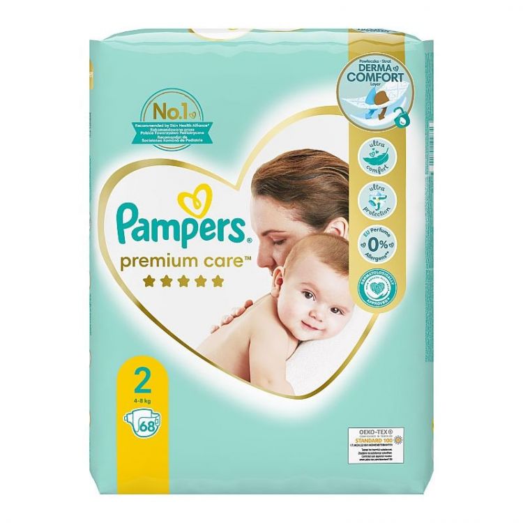 Pampers Premium Care Veľkosť 2, Plienky 68 ks, 4kg-8kg