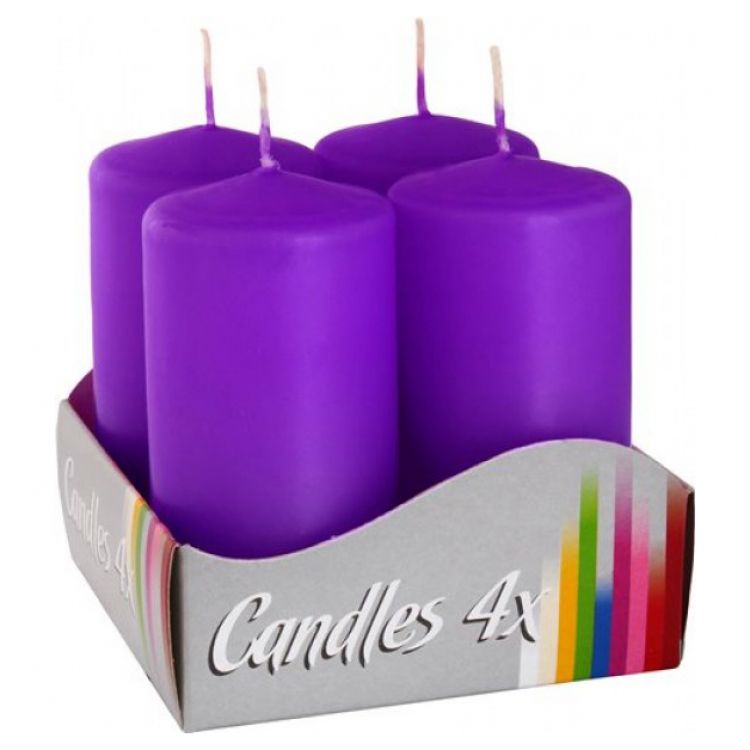 Sviečka adventná fialová 40/80 4ks/bal