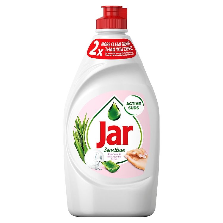 Jar Sensitive Vôňa Aloe Vera & Pink Jasmin Prostriedok Na Umývanie Riadu, 450 ml