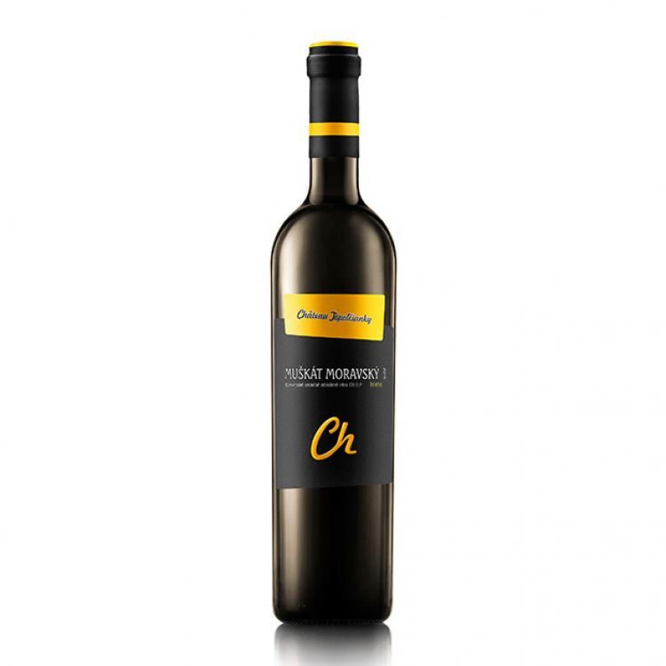 Château Topoľčianky Muškát moravský slovenské akostné odrodové víno polosladké biele 0,75 l