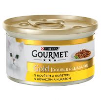 Gourmet Gold konzerva pre mačky hovädzie, kura 85 g