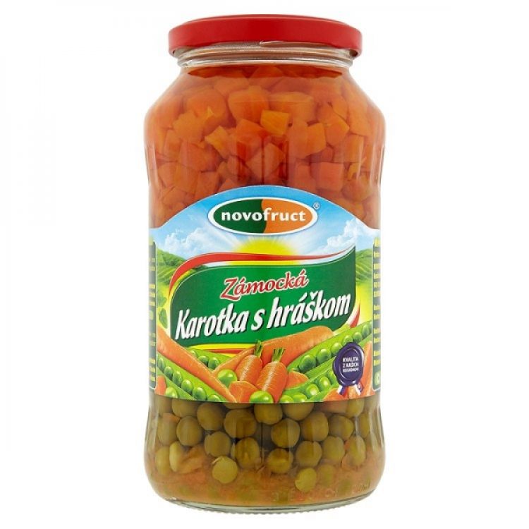 Novofruct Karotka s hráškom v slanom náleve 640 g