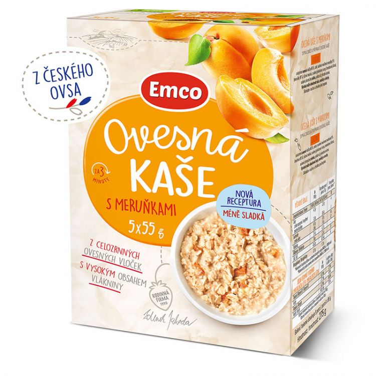 Emco Ovsená kaša s marhuľami 5 x 55 g