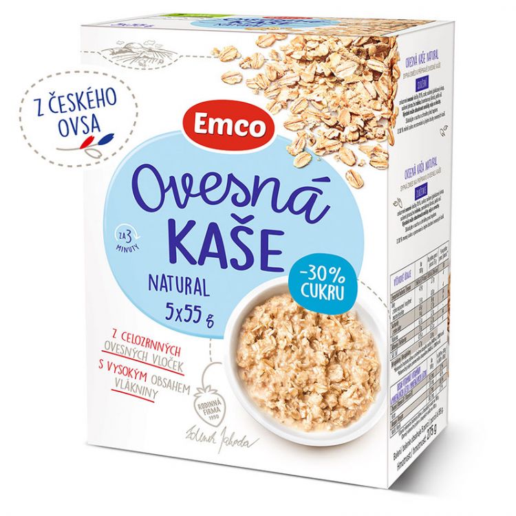 Emco  Ovsená kaša natural light 5x55g