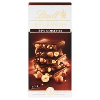 Lindt Les Grandes horká čokoláda s orieškami 150g