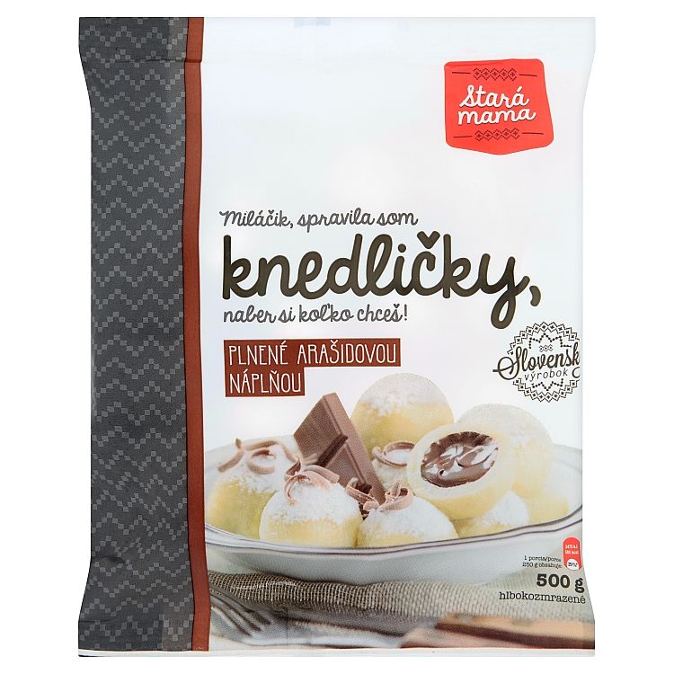 Stará Mama Knedličky plnené arašidovou náplňou hlbokozmrazené 500 g