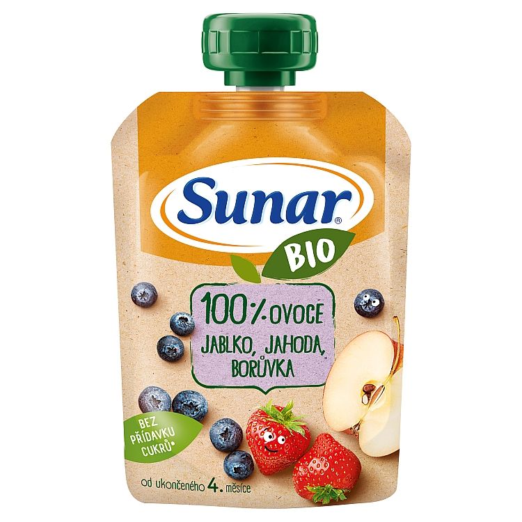 Sunar Bio kapsička jablko, jahoda, čučoriedka 100 g