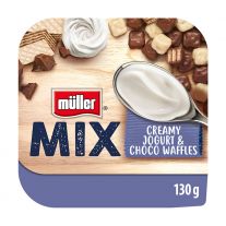 Müller Mix Chantilly Jogurt Choco Waffles jogurt so smotanovou príchuťou 130 g