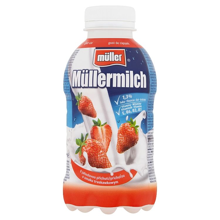 Müller Müllermilch Mliečny nápoj s jahodovou príchuťou 400 g