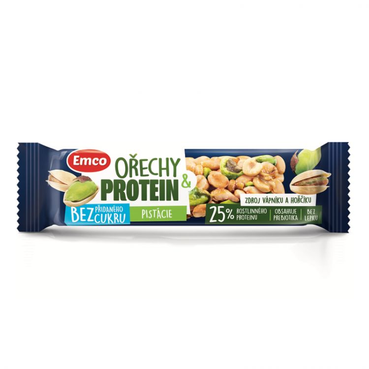 Emco Arašidová tyčinka so sójovým proteínom a pistáciami 35 g