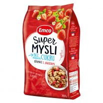 Emco Super Mysli Bez cukru chrumkavé s jahodami 500 g
