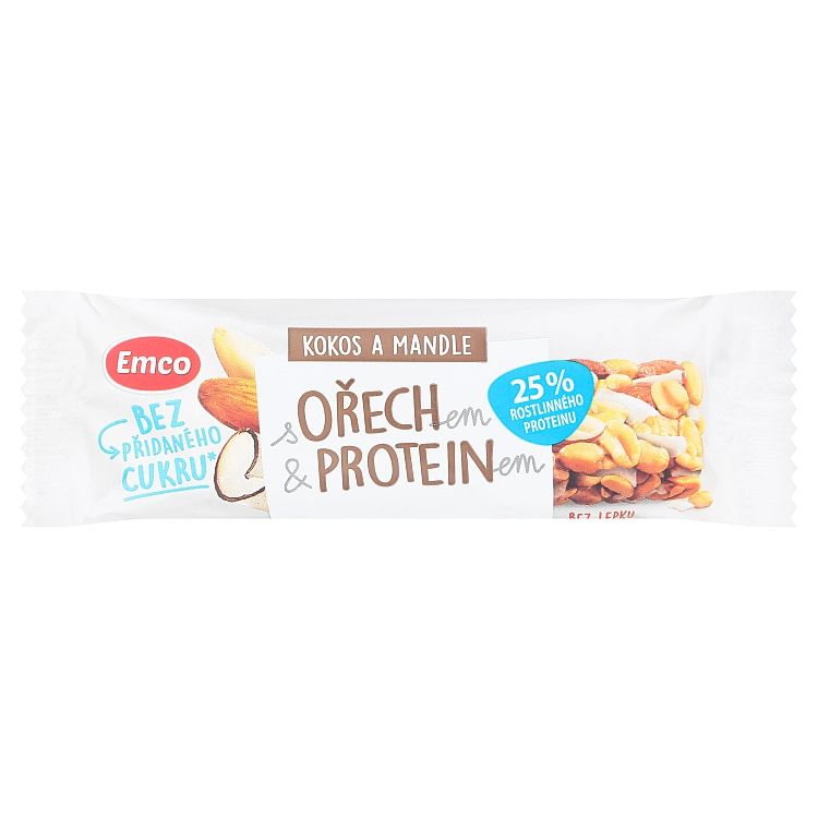 Emco Tyčinka s orechom a proteínom - kokos a mandle 35g