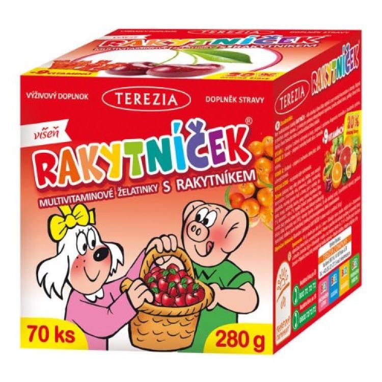 TEREZIA Rakytníček príchuť višňa 70 ks