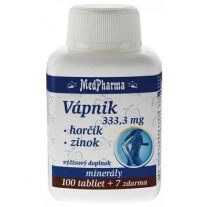 MEDPHARMA Vápnik 333,3 mg + horčík + zinok 100 + 7 tabliet ZADARMO