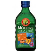 MOLLER´S Omega 3 rybí olej ovocná aróma 250 ml