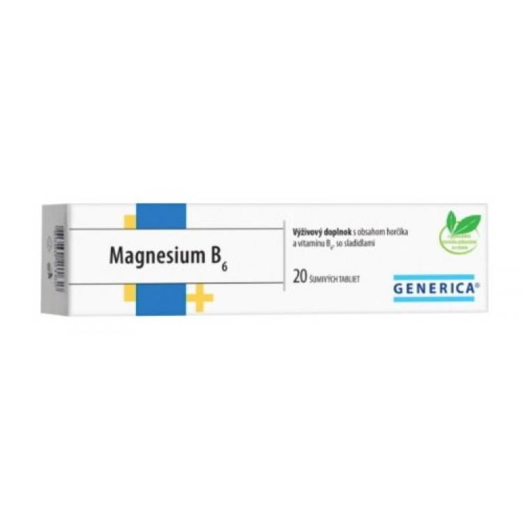 GENERICA Magnesium B6 20 šumivých tabliet