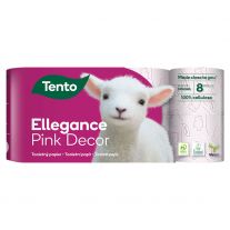 Tento Ellegance Pink Decor toaletný papier 3 vrstvy 8 kotúčov