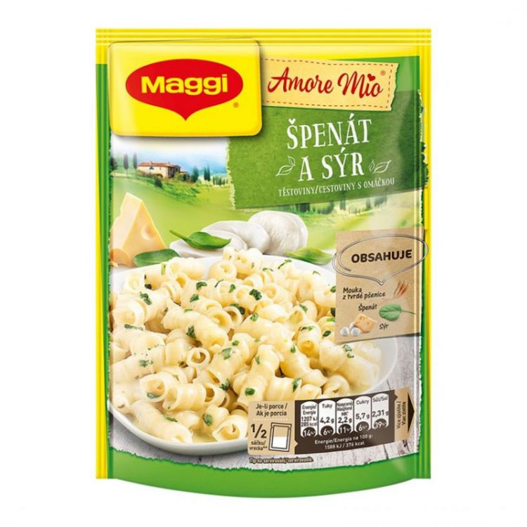 MAGGI Amore Mio Špenát a syr cestoviny s omáčkou vrecko 152 g