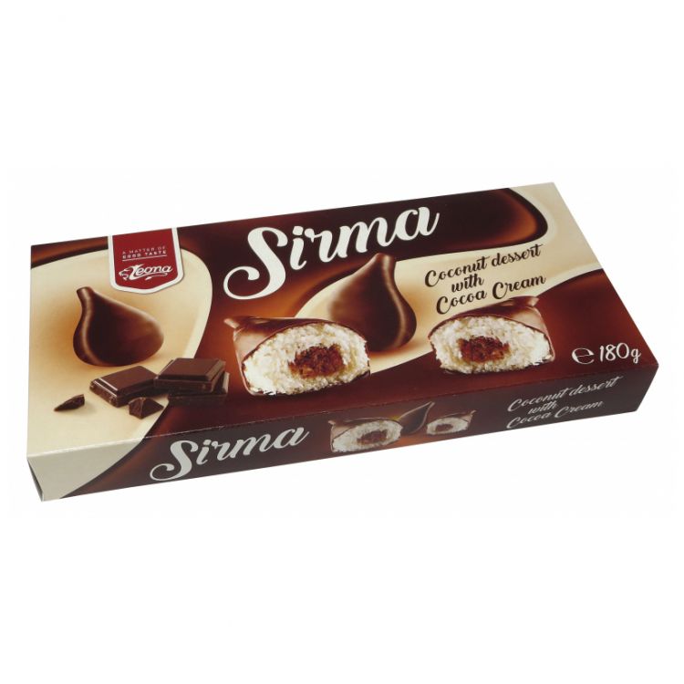 Dezert kokosová pochúťka Sirma v tmavej čokoláde 180 g