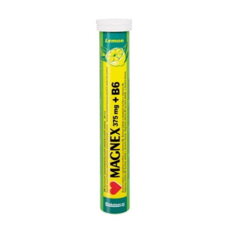 Magnex 375mg + B6 šumivé tablety Lemon 20 ks