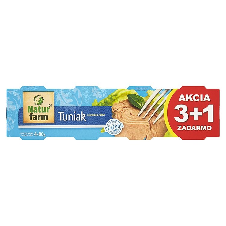Natur Farm Tuniak v prírodnom náleve 4 x 80 g
