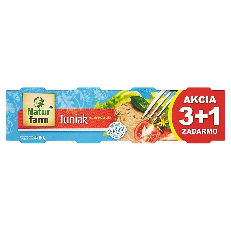 Natur Farm Tuniak v paradajkovej omáčke 4 x 80 g