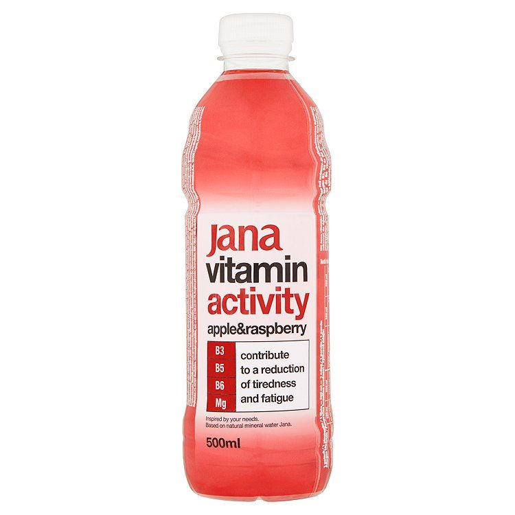 Jana Vitamin Activity nízkoenergetický nesýtený nápoj s arómou jablka a maliny 500 ml - eDELIA.sk