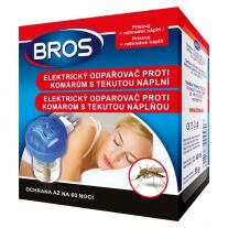 BROS – elektrický odparovač proti komárom s tekutou náplňou 60 nocí bez komárov