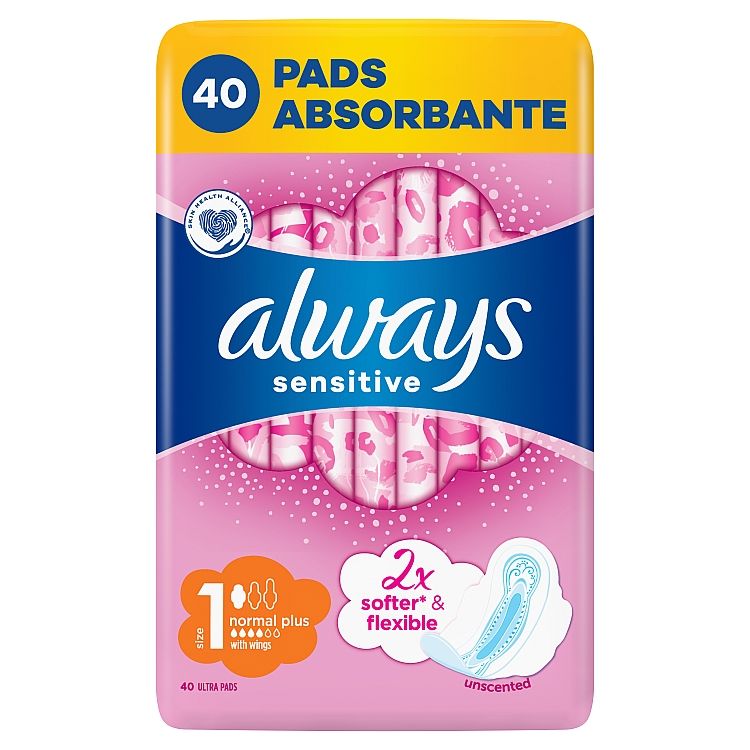 Always Ultra Sensitive Normal Plus (Veľkosť 1) Hygienické Vložky 40 ks