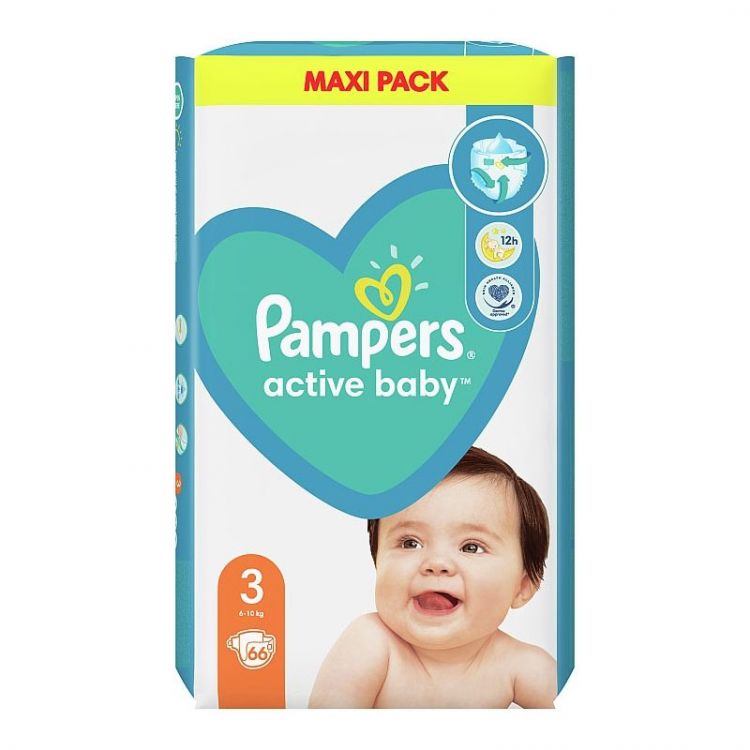 Pampers Active Baby Plienky Veľ. 3 ks66, 6kg-10kg