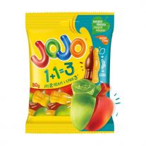 JOJO 1+1=3 želé cukríky s príchuťou ovocia a škorice 80 g