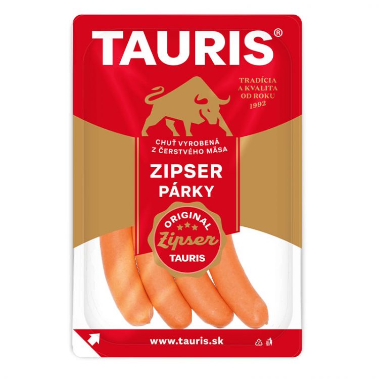 Tauris Zipser párky originál 0,165 kg