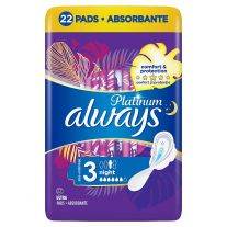 Always Platinum Day & Night (veľkosť 3) Menštruačné Vložky S Krídelkami 22ks