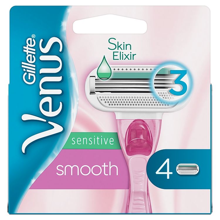 Venus Smooth Sensitive Náhradné Holiace Hlavice 4 ks