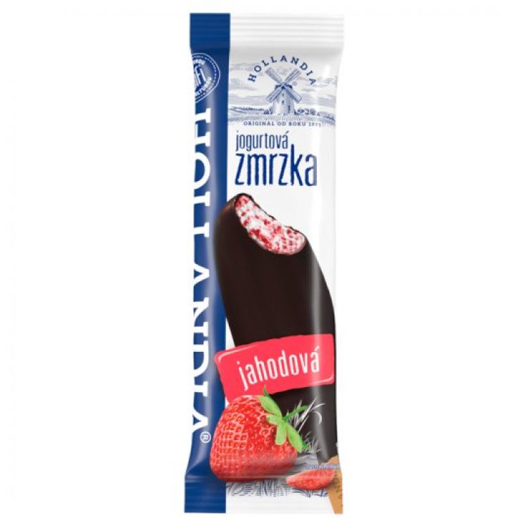 Hollandia Zmrzka v horkej poleve jahodová 50ml