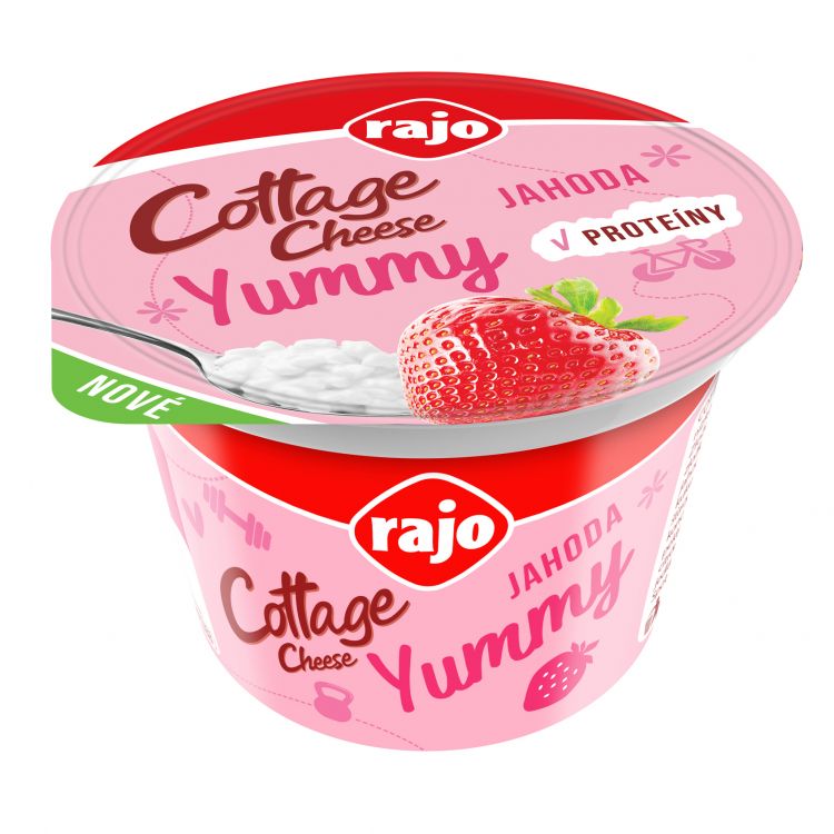 Rajo Cottage Cheese Yummy Jahoda 180 g