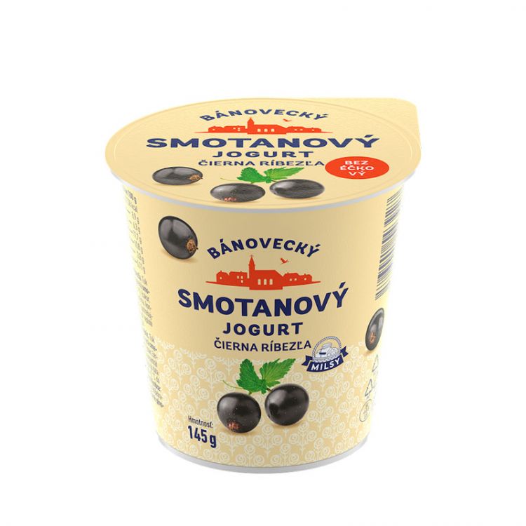MILSY Bánovecká Smotanový jogurt Čierna Ríbezľa 145 g