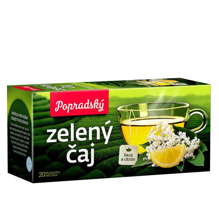 Popradský Zelený čaj - baza a citrón 20 x 1,5 g