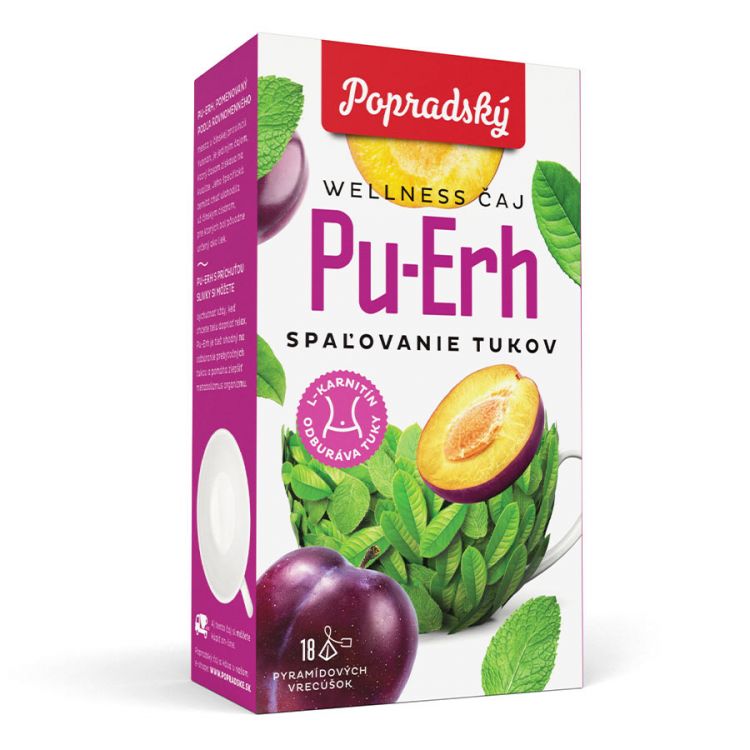 Popradský Wellness Čaj Pu-Erh spaľovanie tukov 18 x 1,5 g