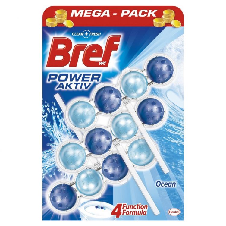 Bref Power Aktiv Ocean tuhý WC blok 3 x 50 g
