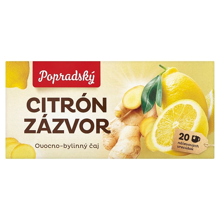 Popradský Citrón zázvor ovocno-bylinný čaj 20 x 2 g - eDELIA.sk