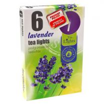 Čajové  sviečky, Tea Lights Levanduľa 6 ks