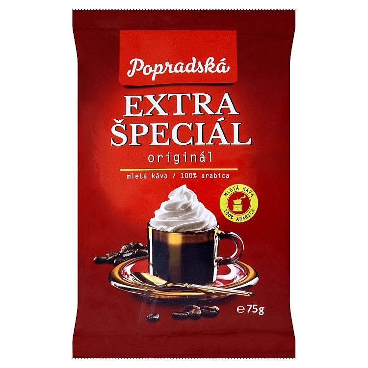 Popradská Extra špeciál pražená mletá káva 75 g - eDELIA.sk