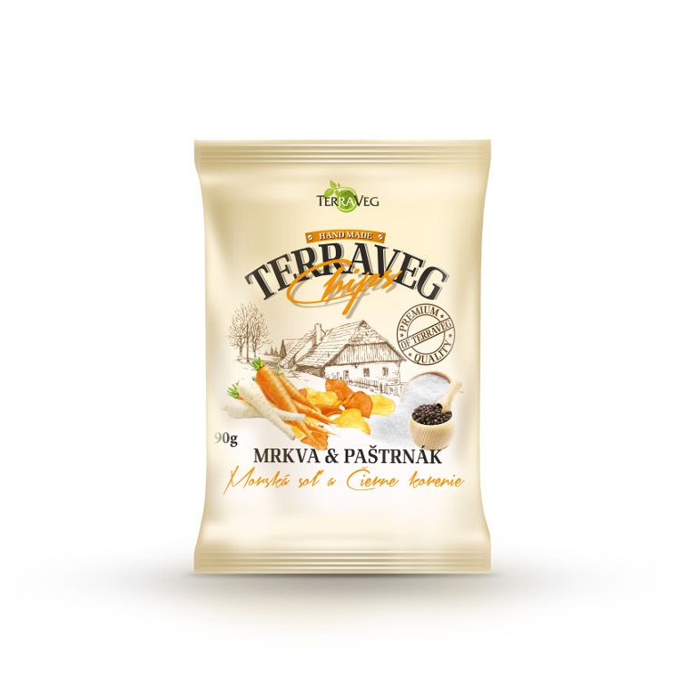 Terraweg Zelenin.chipsy mrkva&pastr,sol,kor 90g - eDELIA.sk