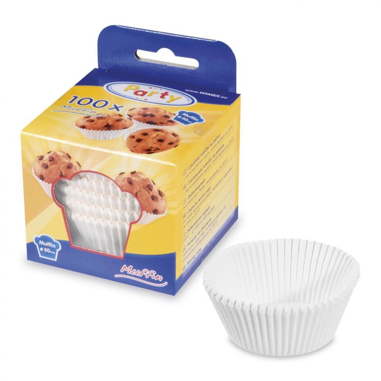 Cukr. košíčky biele priemer 50 mm, výška 30 mm /100 ks/