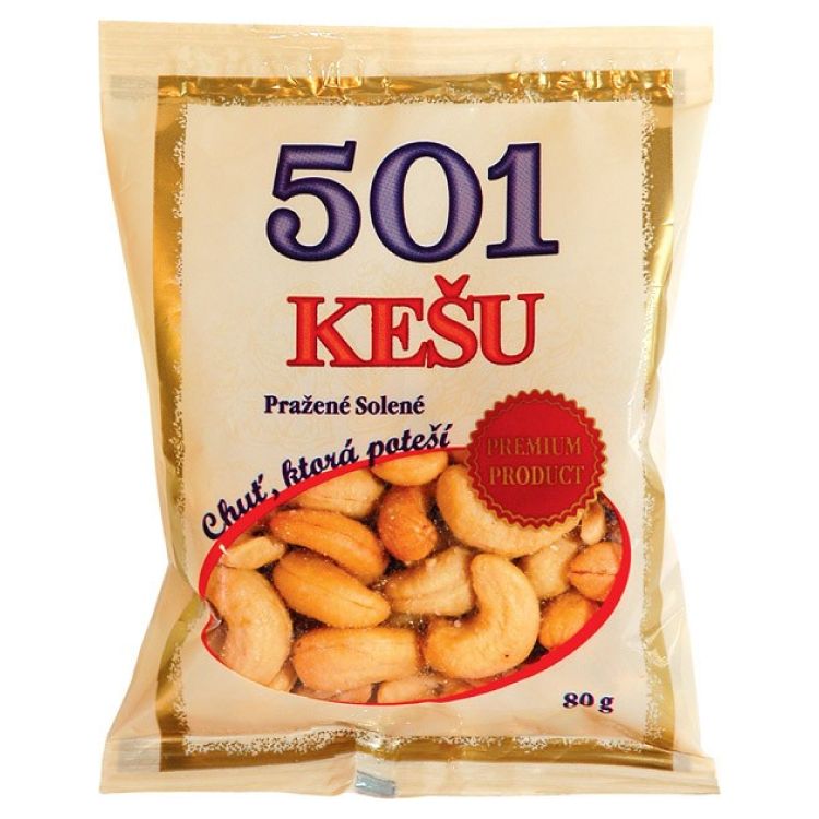 501 Kešu pražené solené 80g - eDELIA.sk